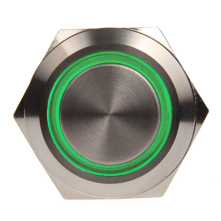 DimasTech Vandalismusschalter/-taster 19mm - Silverline - grün image number 1