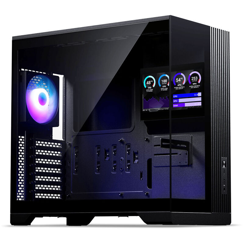 Phanteks XT V5 LCD PC-Gehäuse, Midi-Tower, ATX, 7-Zoll-LCD, Tempered Glass - schwarz