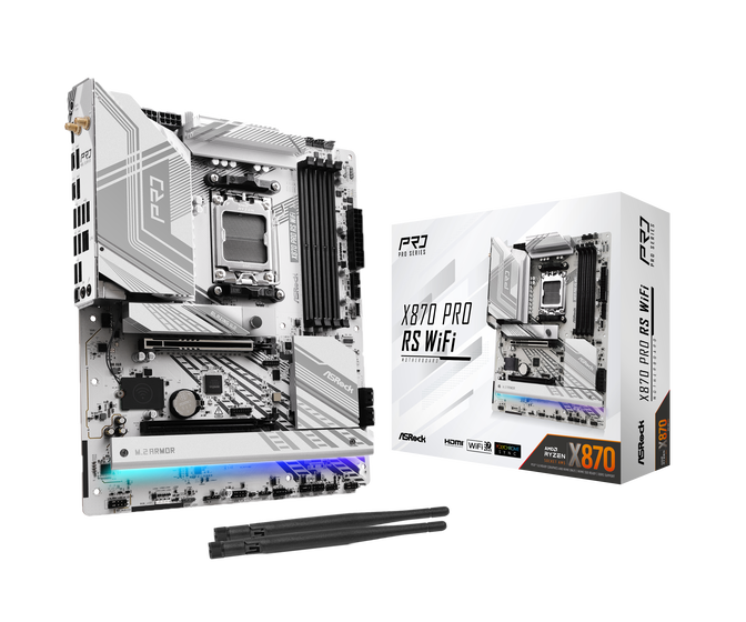 ASRock X870 Pro RS WiFi motherboard, socket AM5, AMD X870, ATX, DDR5 image number 0