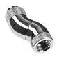 Bitspower Adapter 90 Degree G1/4 Inch Male to G1/4 Inch Female - 3x Rotatable, Shiny Silver