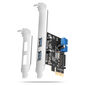 AXAGON PCEU-232RS expansion card, PCIe 4.0 x1, 4x USB 3.0, 2x internal - black
