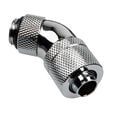 Alphacool HF Connection 45 Degree G1/4 Inch Female Thread to 13/10mm - Rotatable, Chrome Silver image number null