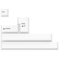 GMK Additional Kit, ABS keycaps, double-shot, expansion set for ISO & ANSI – black on white