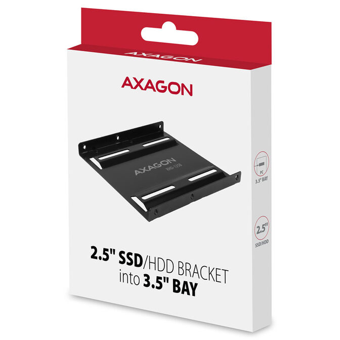 AXAGON RHD-125B Halterahmen f&uuml;r 1x 2,5" im 3,5" Slot - schwarz image number 4