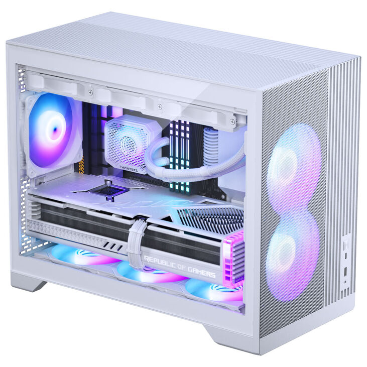 Phanteks XT M3 PC Case, Mini Case, mATX, RGB, Tempered Glass - including 3x 120mm Fans, White image number 4