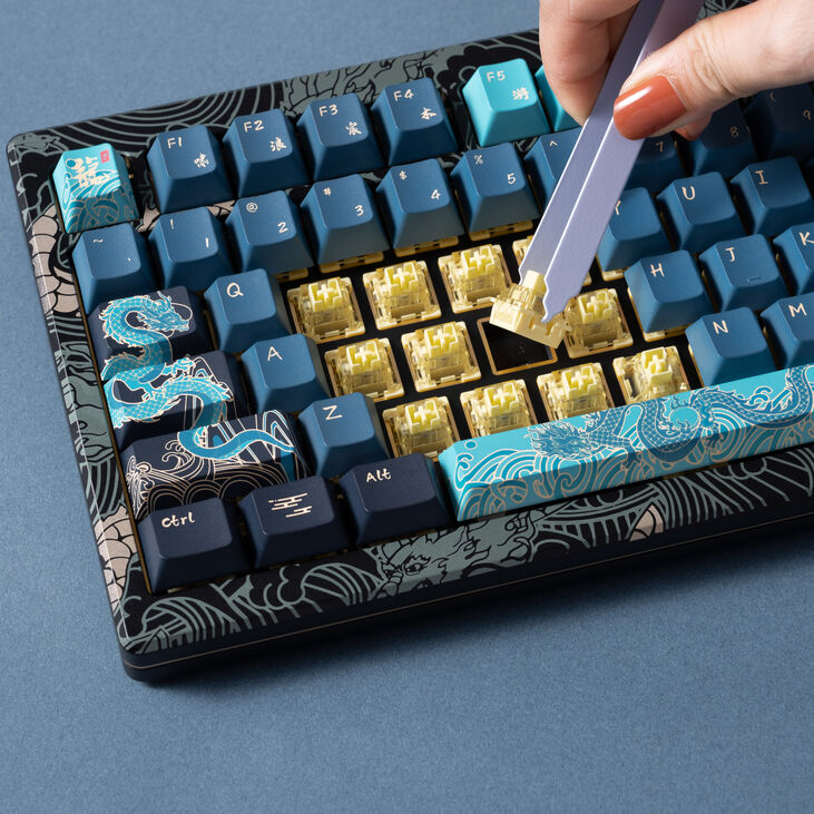 AKKO MOD 007B V3 HE "Year of the Dragon" Gaming Tastatur - Magnetische Cream Yellow Switches, 75%-Layout, ANSI (US) image number 7