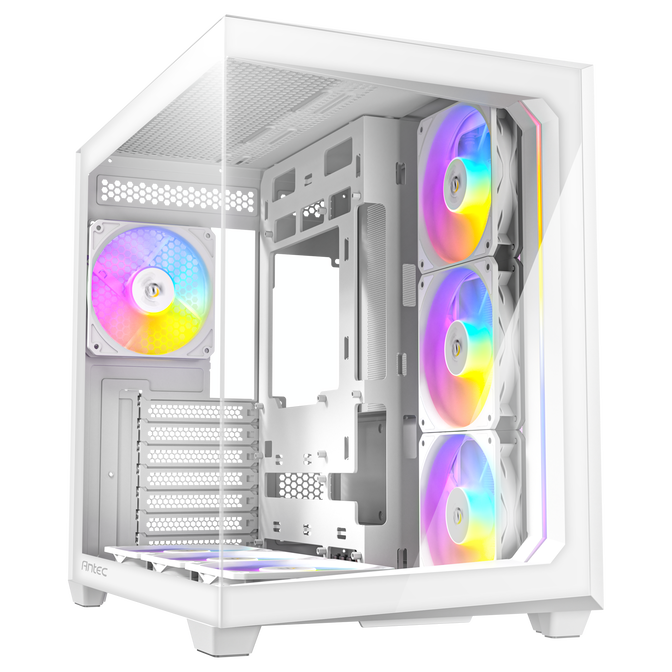 Antec C5 PC case, mid tower, ATX, RGB, tempered glass - white image number 1