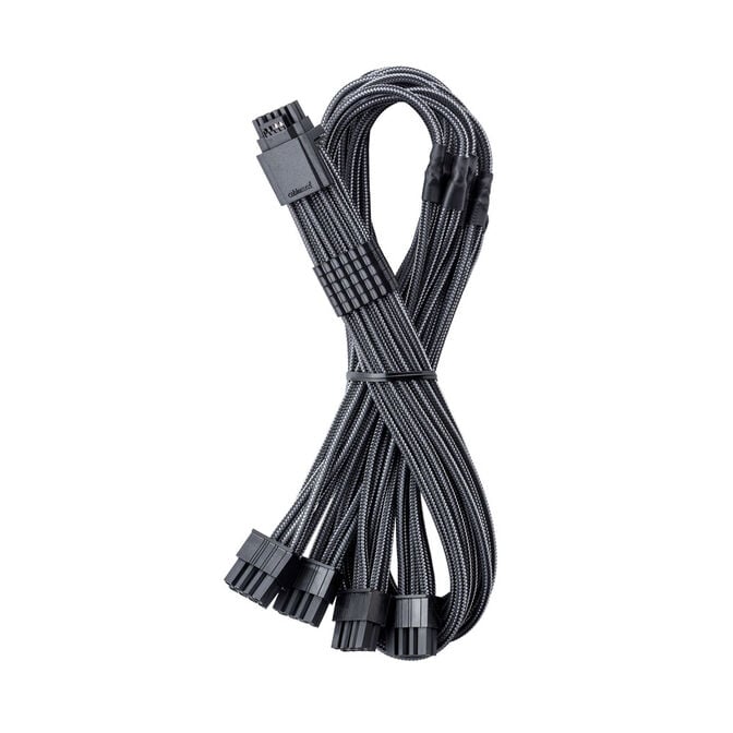 CableMod C-Series Pro ModMesh 12V-2x6-Kabel, Sleeved, 16-Pin zu 4x 8-Pin, f&uuml;r Corsair Type 4 und 3 PSUs - carbon, 60cm image number 0