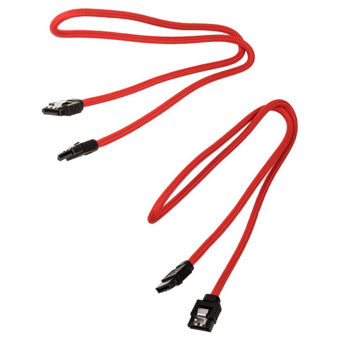 Corsair Premium Sleeved SATA-Kabel, rot 60cm - 2er Pack image number 1