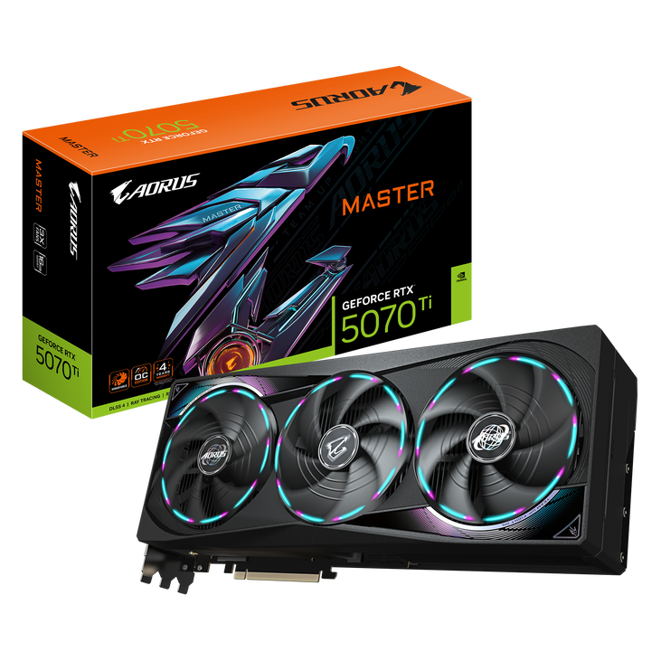 GIGABYTE Aorus GeForce RTX 5070 Ti Master 16G, 16384 MB GDDR7  Aorus GeForce RTX 5070 Ti Master 16G, 16384 MB GDDR7 image number 0