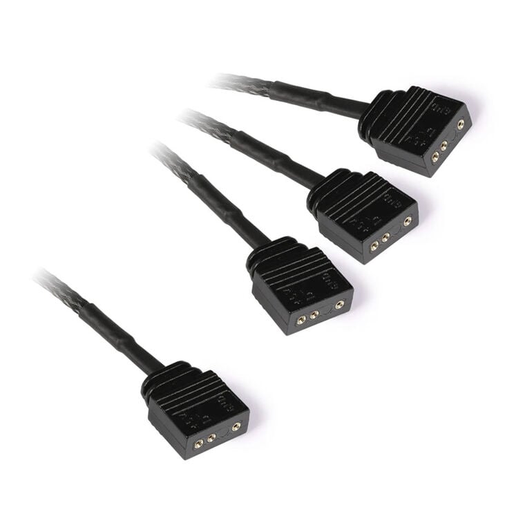 Alphacool Y-Splitter aRGB 3-pin to 3x 3-pin 30cm - black image number 1