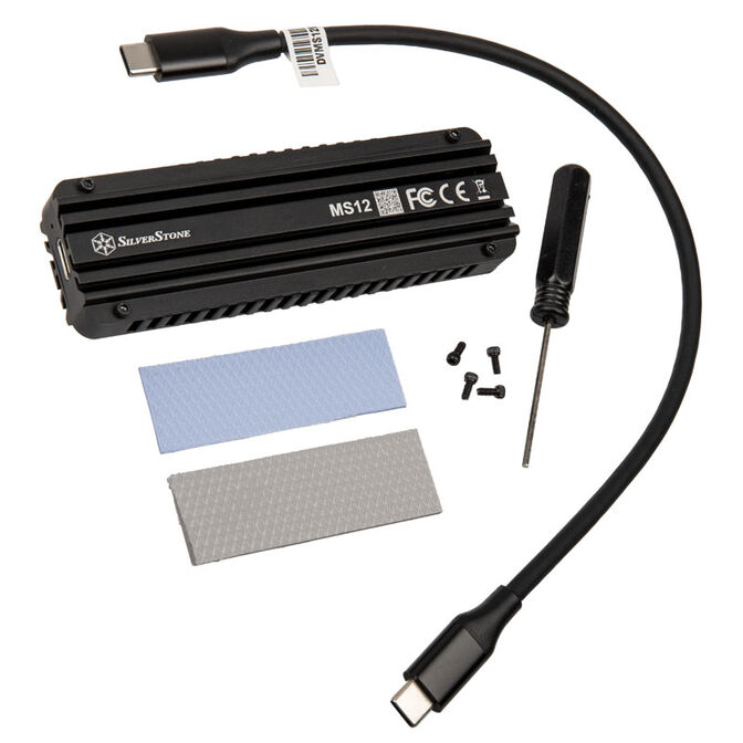 SilverStone MS12 M.2 SSD Geh&auml;use, USB 3.2 - schwarz image number 4