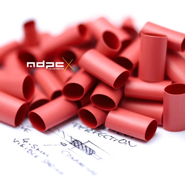 MDPC-X Pre-Cut Heat Shrink Tubing 4:1 Small - Light-Red, 50 Pieces image number 1
