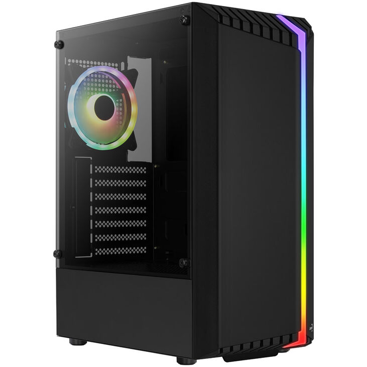 Aerocool Bionic v2 Midi-Tower, RGB, Tempered Glass - schwarz image number 8