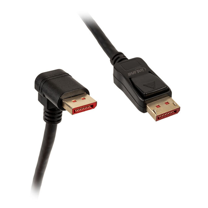 InLine 8K (UHD-2) DisplayPort Kabel, nach unten gewinkelt, schwarz - 2m image number 0