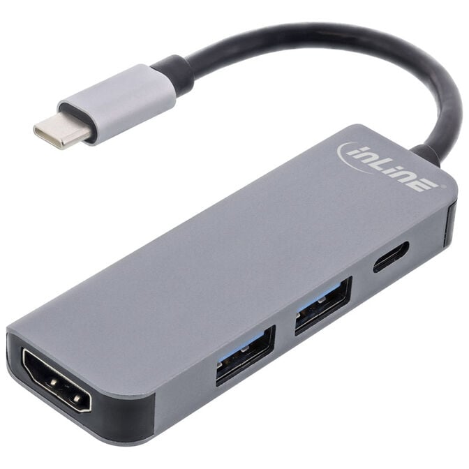 InLine multifunction hub USB 3.2, 1x USB-C, 2x USB-A, HDMI. image number 0