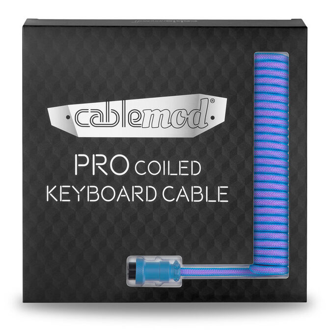 CableMod PRO Coiled Keyboard Cable USB-C zu USB Typ A, Galaxy Blue - 150cm image number 4