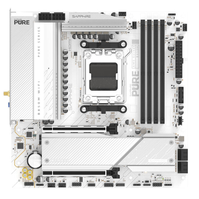 Sapphire Pure B850M WiFi Mainboard, Sockel AM5, AMD B850, mATX, DDR5 image number 2