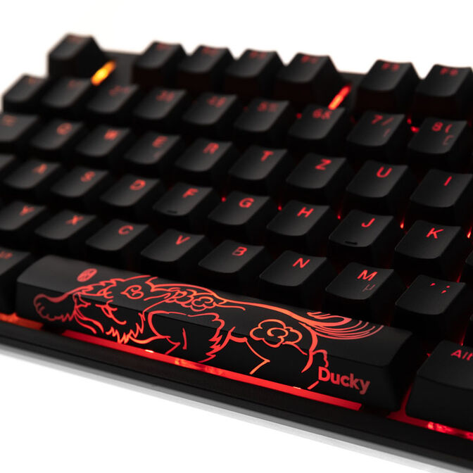 Ducky One 2 TKL PBT Gaming Tastatur, MX-Blue, RGB LED - schwarz image number 4
