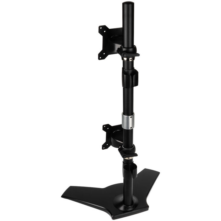 SilverStone SST-ARM24BS - Vertikaler Dual Monitorarm - schwarz image number 1