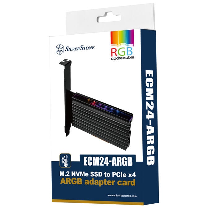 SilverStone SST-ECM24-ARGB - PCI-E Gen4 expansion card for M.2 (NGFF) - with cooler, ARGB image number 6