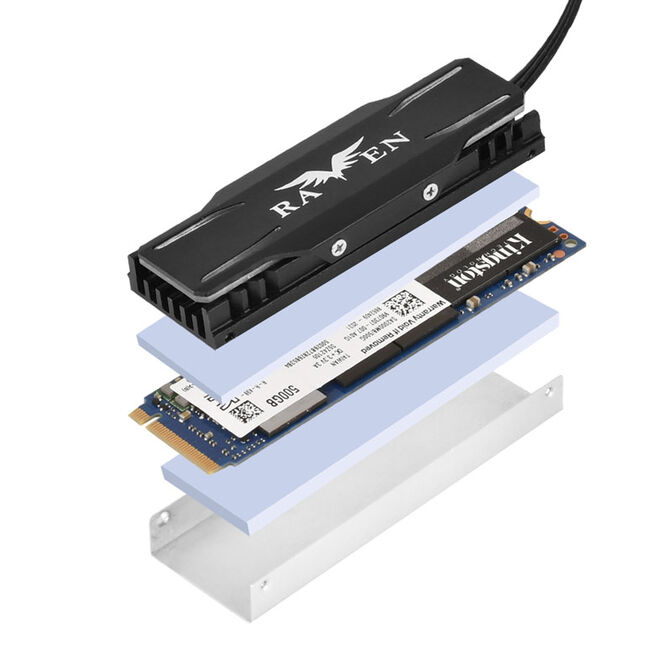 SilverStone SST-TP03-ARGB - M.2 SSD K&uuml;hler mit ARGB - schwarz image number 4