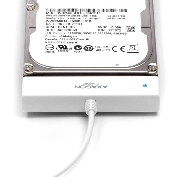AXAGON ADSA-1S SLIMPort Adapter, USB 2.0, 2,5" SSD/HDD, SATA - mit Case image number 6