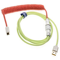 Ducky Premicord Strawberry Frog coiled cable, USB Type C to Type A - 1.8m