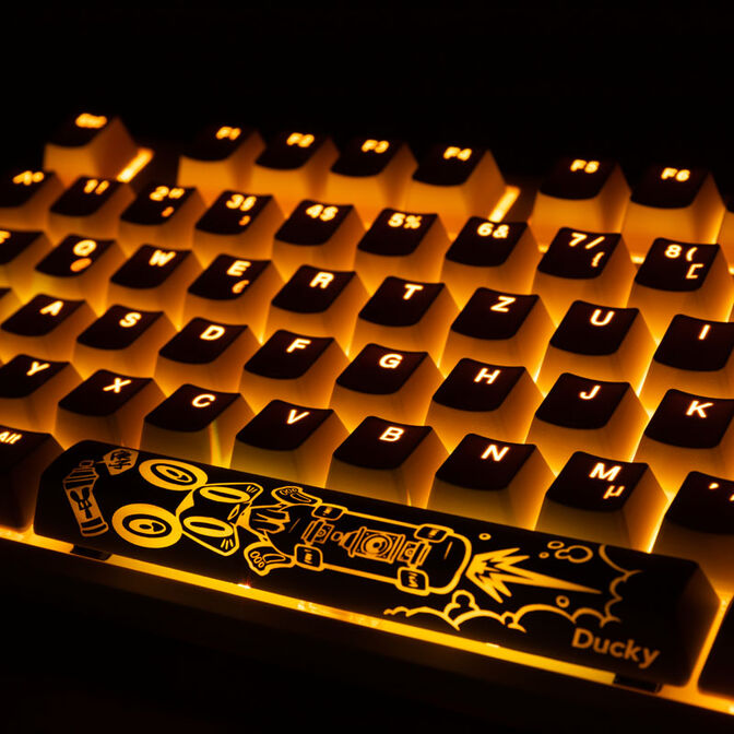 Ducky One 2 TKL PBT Gaming Tastatur, MX-Brown, RGB LED - wei&szlig; image number 4