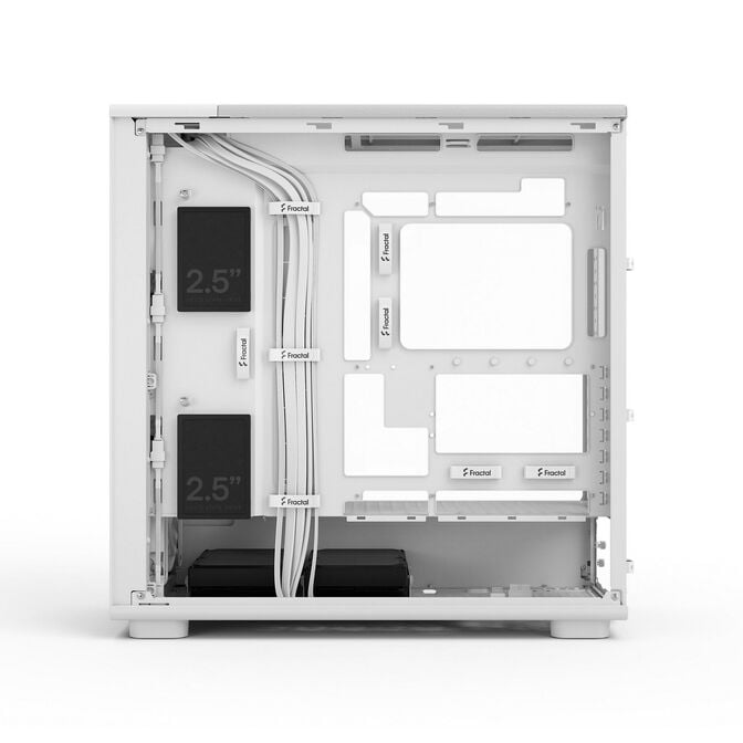 Fractal design epoch xl white tg clear tint | e-atx | kaljeno steklo | 3× 140 mm momentum | belo računalniško ohišje 2 Fractal design epoch xl white tg clear tint notranjost za urejeno napeljavo kablov