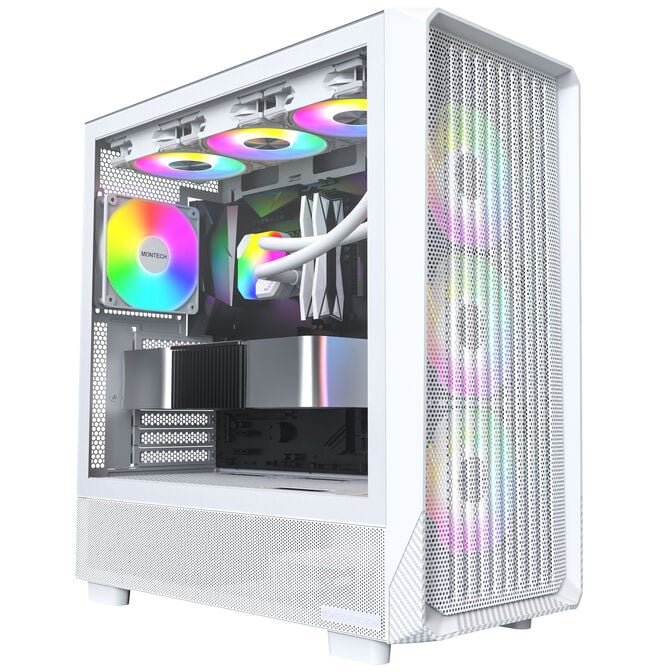 Montech X5 PC-Geh&auml;use, Midi-Tower, E-ATX, ARGB, Tempered Glass - wei&szlig; image number 1