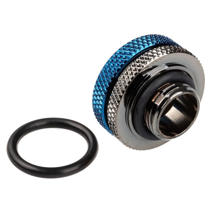 Bitspower Multi-Link Adapter Connection straight G1/4 inch female thread to 16mm OD hard tube - glossy black image number 1