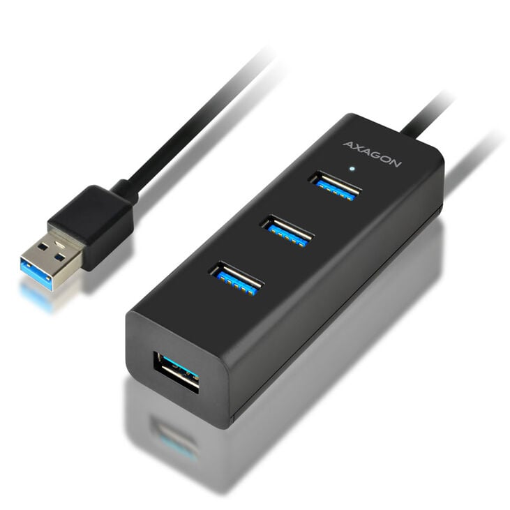 AXAGON HUE-S2BL USB-A-Hub, 4x USB 3.0, external power supply - 1.2 m image number 0