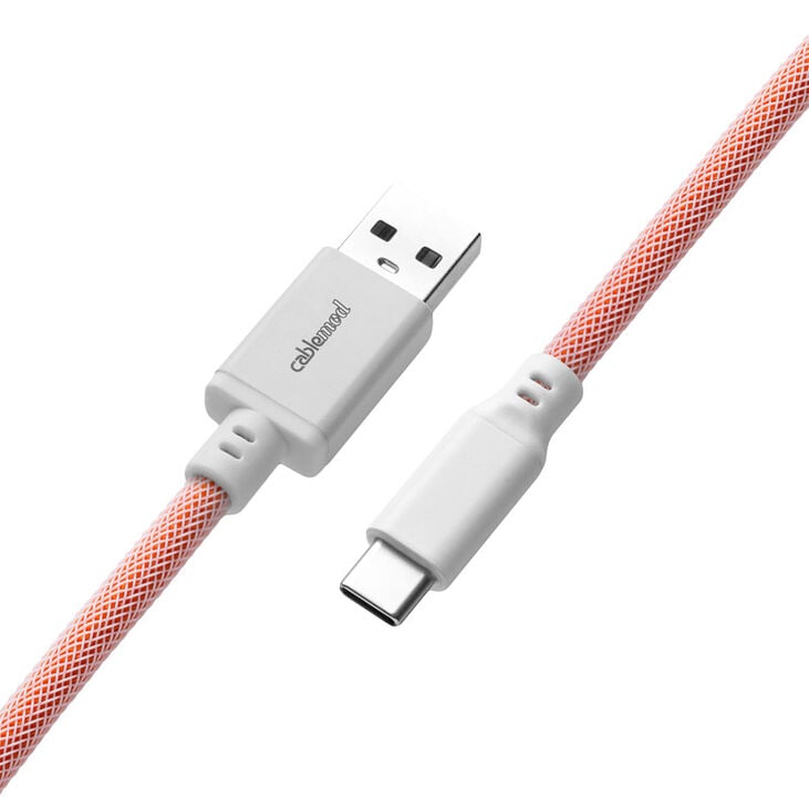 CableMod Classic Coiled Keyboard Cable USB-C zu USB Typ A, Orangesicle - 150cm image number 2