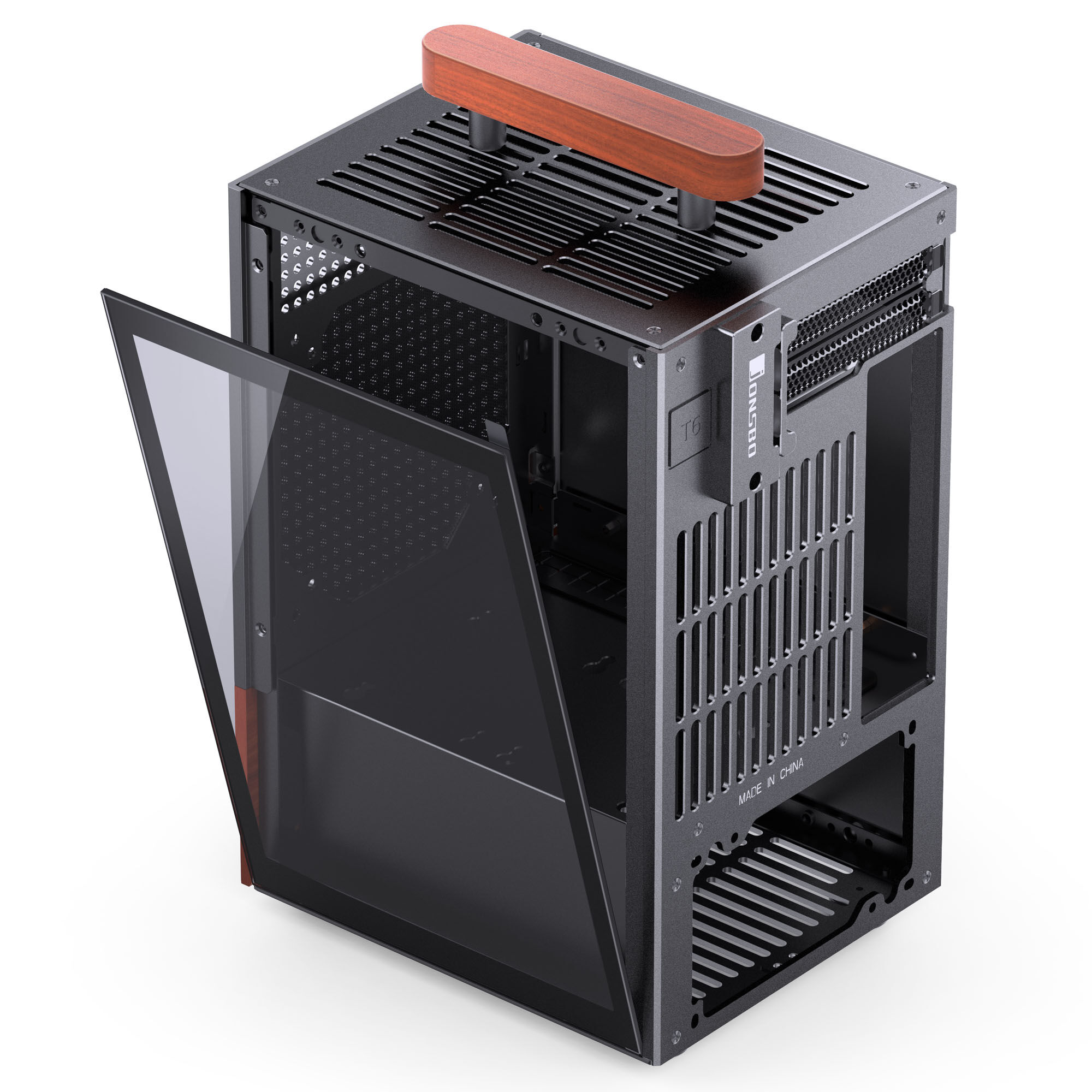 Jonsbo T6 PC Case, Mini-Tower, Mini-ITX, Tempered Glass