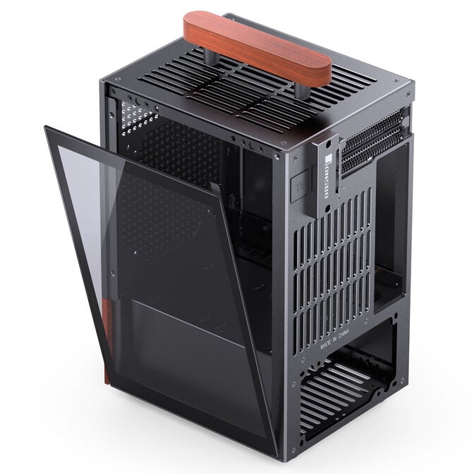 Jonsbo T6 PC Geh&auml;use, Mini-Tower, Mini-ITX, Tempered Glass, Holz - schwarz image number 8