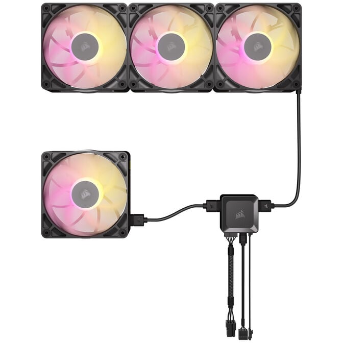 CORSAIR iCUE LINK RX120 MAX RGB PWM L&uuml;fter - 3er-Pack, 120mm, schwarz image number 14