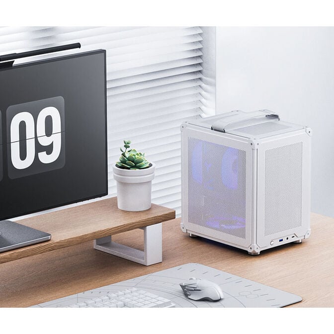 Jonsbo C6-ITX PC Case, Mini Tower, ITX, with Carry Handle - White image number 9