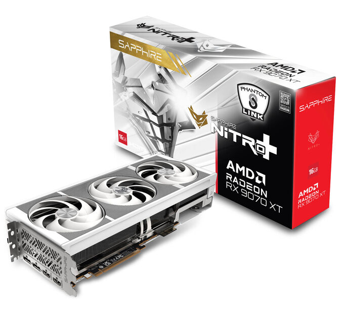 Sapphire Nitro+ Radeon RX 9070 XT PhantomLink Polar Edition Graphics Card, 16384 MB GDDR6 image number 0