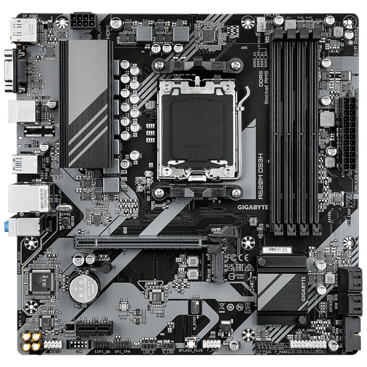 GIGABYTE A620M DS3H Mainboard, Sockel AM5, AMD A620, Micro-ATX, DDR5 image number 2