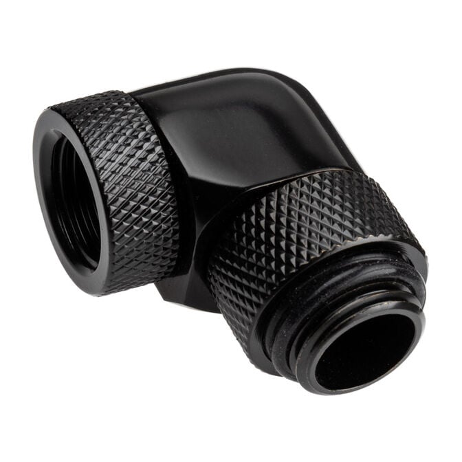 Alphacool Eiszapfen Angle Adapter 90 Degrees Rotatable G1/4 Female to G1/4 Male - Black image number 1