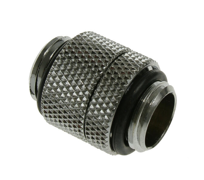 Bitspower Adapter gerade G1/4 Zoll AG auf G1/4 Zoll AG - drehbar, silber gl&auml;nzend image number 0