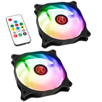 Raijintek EOS 12 RBW ADD Lüfter, 2er-Set inkl. Controller - schwarz, 120mm