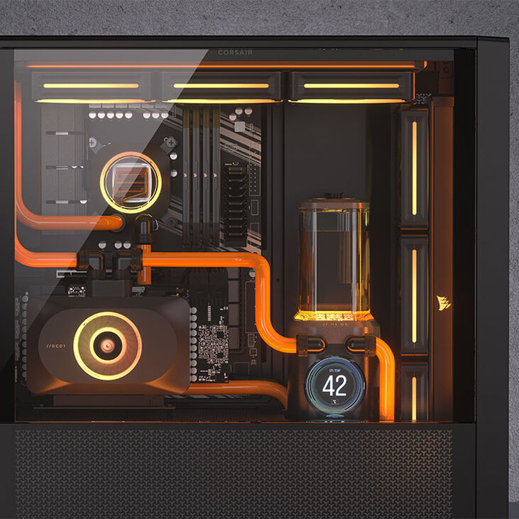 Corsair iCUE Link XD6 RGB Elite LCD Pump Reservoir Combo - black image number 9