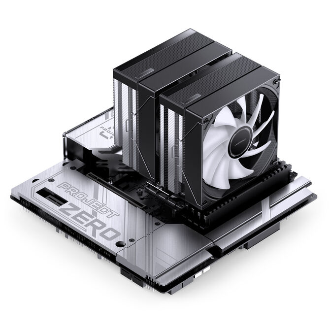 Jonsbo CB80 CPU cooler, dual-tower, 2 x 120mm, PWM, RGB - black image number 13