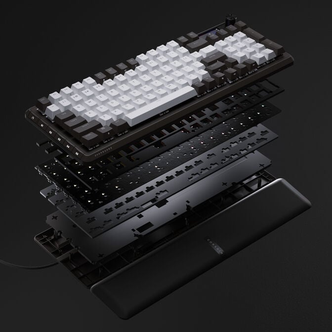 Corsair VANGUARD 96 Gaming-Tastatur, mechanisch, RGB, 8.000 Hz - MLX Plasma Switches, ISO (DE), schwarz/wei&szlig; image number 19