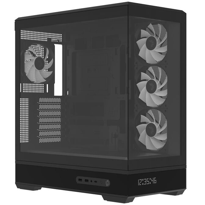 Aerocool P500B PC Case, Midi Tower, ATX, Tempered Glass, RGB - Black image number 2