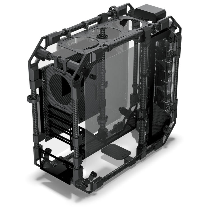Alphacool Apex Pro Skeleton Case, Mid Tower, ATX, Distro Plate - Carbon/black image number 2
