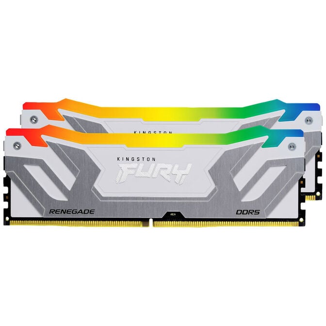 Kingston Fury Renegade RGB DDR5-8400 RAM, CL40, XMP 3.0, CUDIMM - 48 GB Dual-Kit, wei&szlig; image number 1