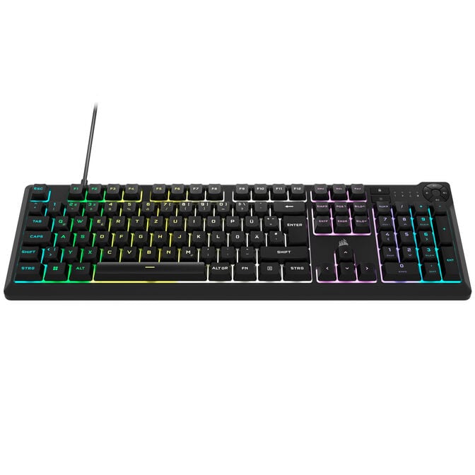 Corsair Gaming K55 Core RGB Gaming Keyboard, Full-Size (100%), Rubber Dome &ndash; black, ISO (DE) image number 1